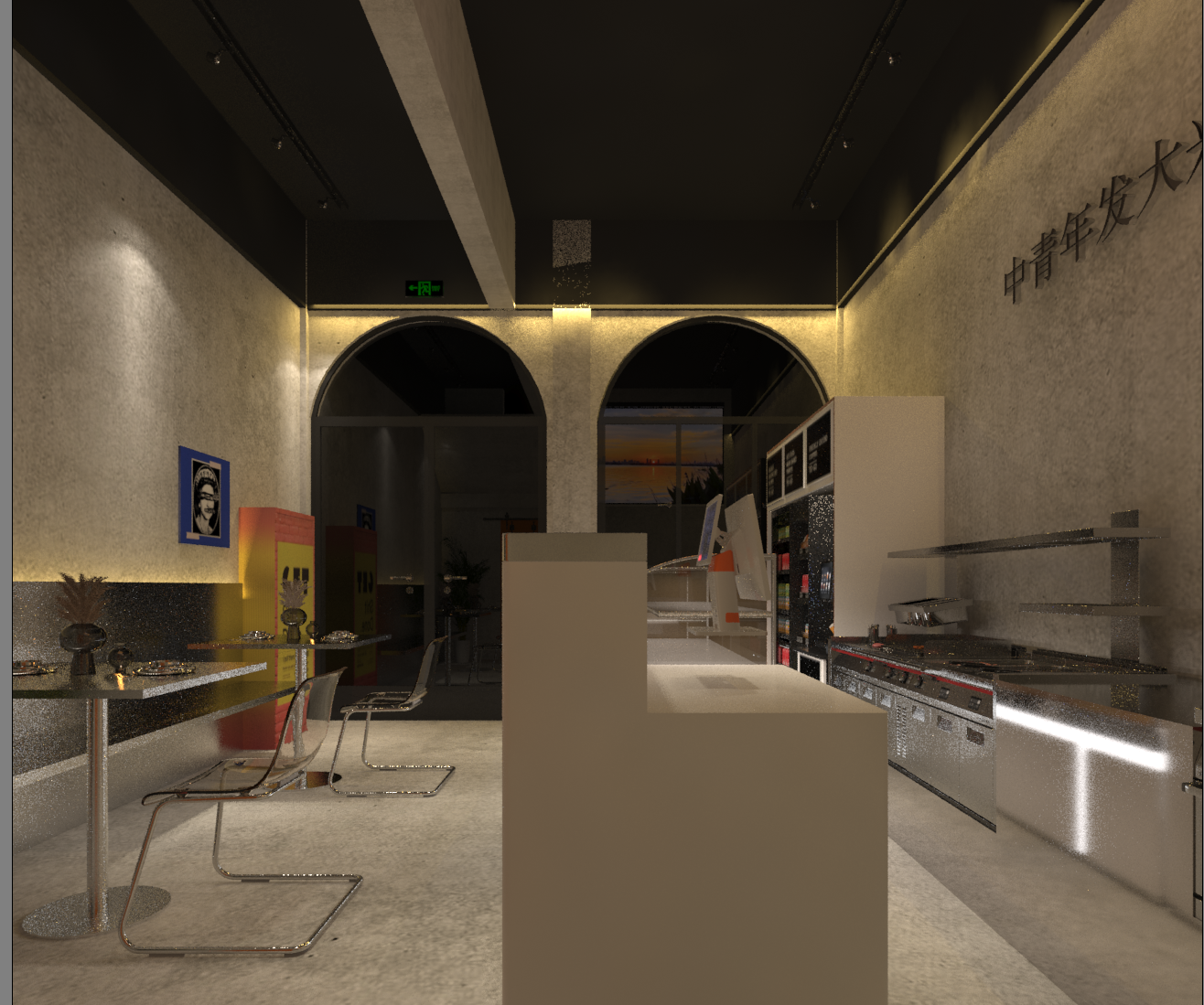 燒烤店室內(nèi)空間設(shè)計案例（燒烤店空間設(shè)計效果圖）